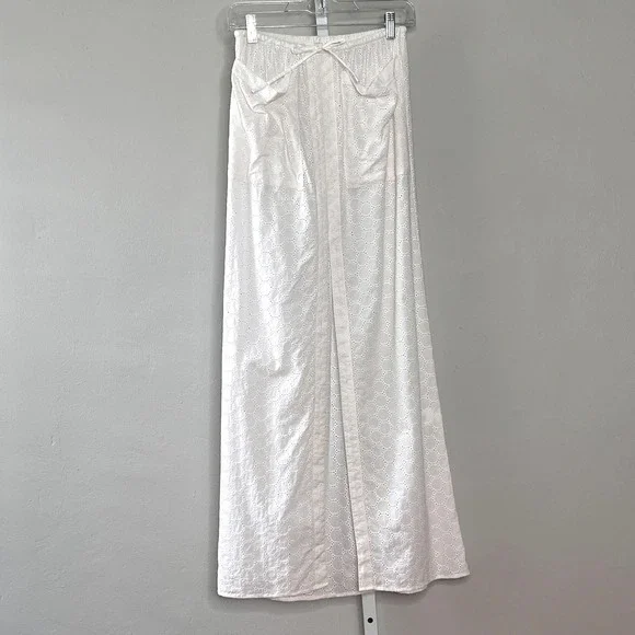 Lovers + Friends Fiona Cottagecore Romantic Maxi Skirt White Eyelet Lace XS - Picture 2 of 12